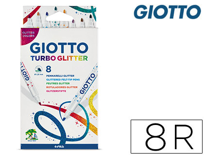 8 rotuladores Giotto Turbo Glitter purpurina